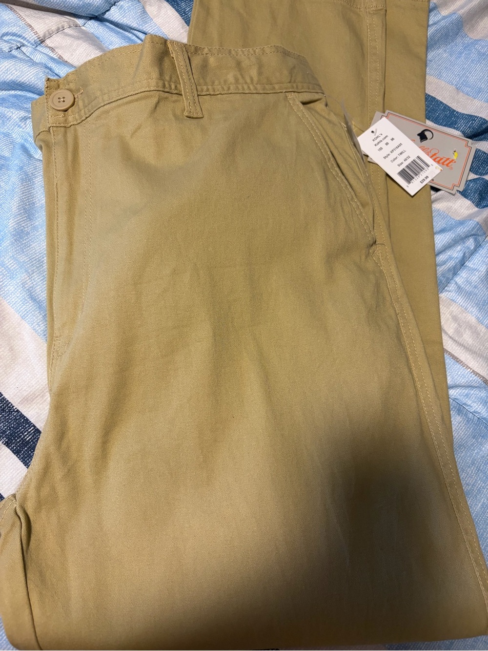 Kohl's Men's Khaki Tan Chino Pants - Straight Leg